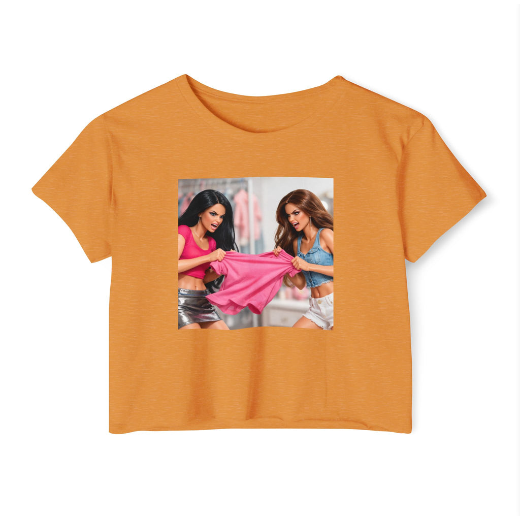 Festival Crop Top — Colorful Diva Tug-of-War Graphic