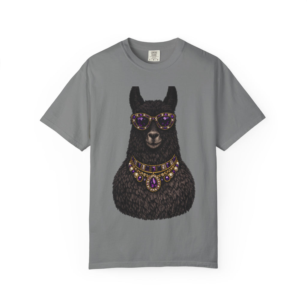 Mystical Llama Sunglasses Garment-Dyed T-Shirt