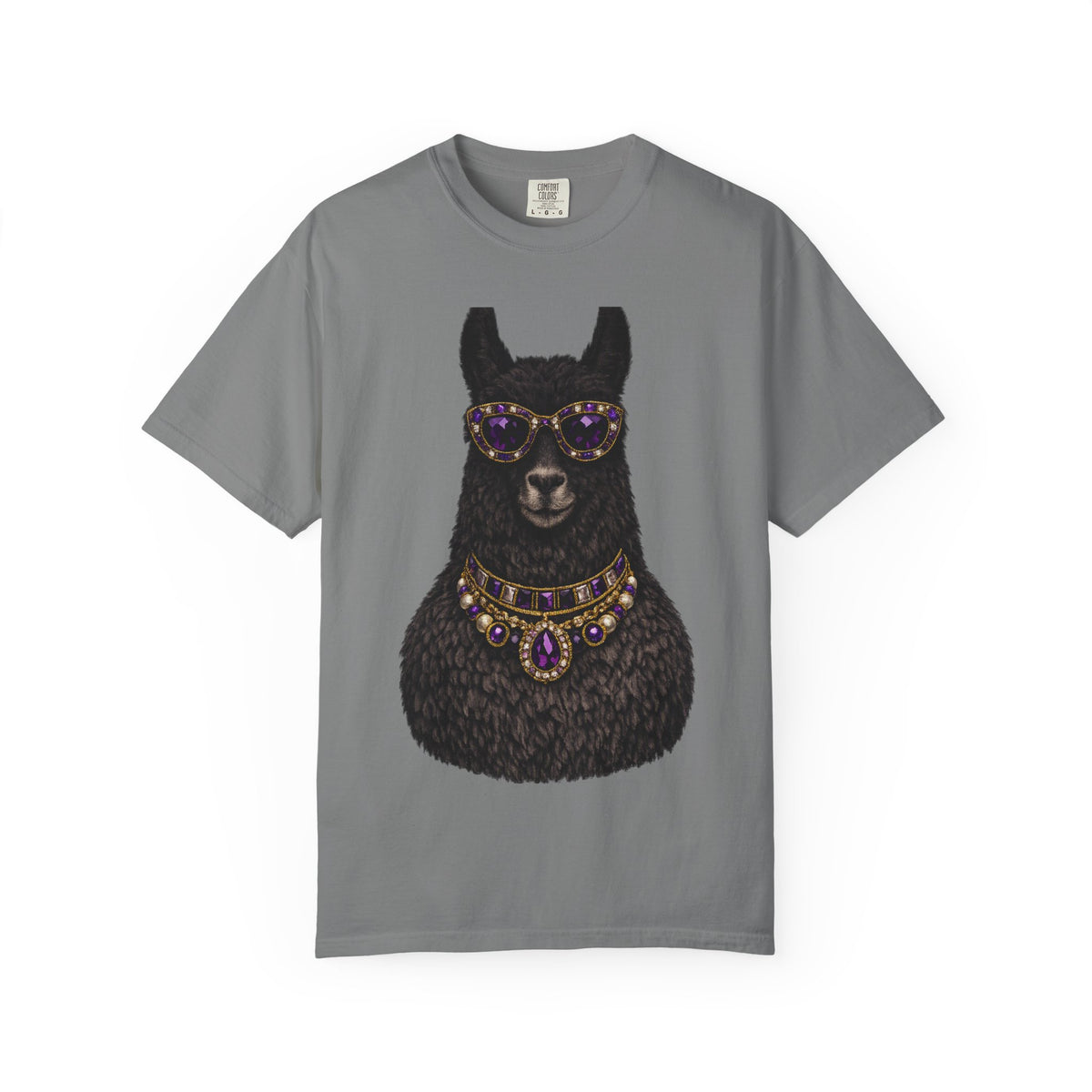 Mystical Llama Sunglasses Garment-Dyed T-Shirt