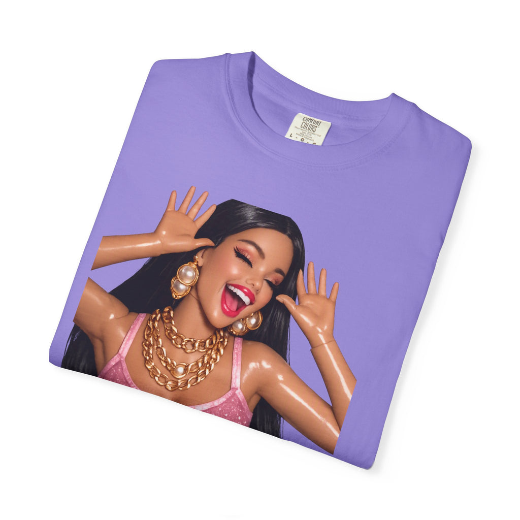Graphic Tee — 'AH HA' Diva Illustration Crop Top Design