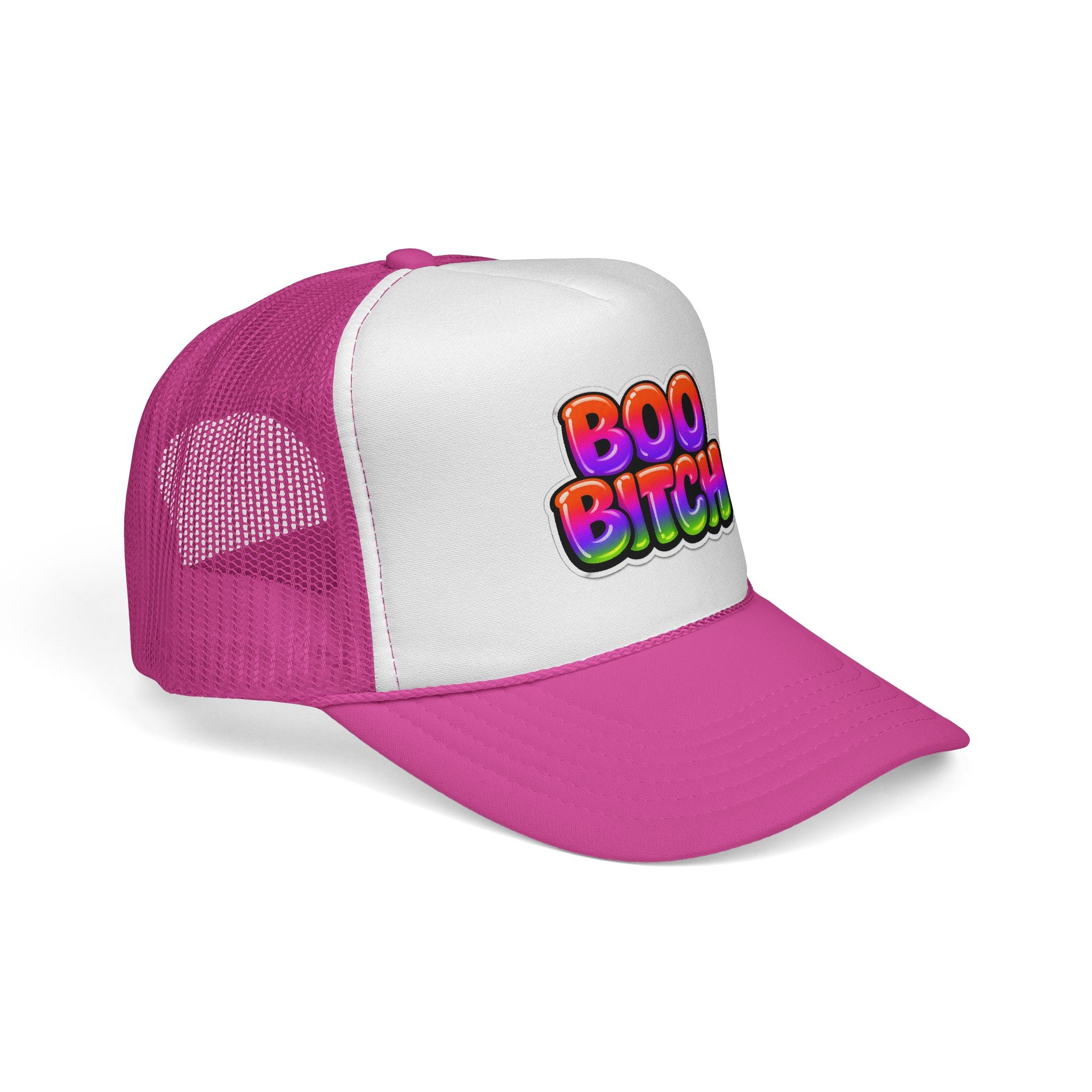 Boo Bitch Trucker Cap — Colorful Halloween Party Mesh Hat
