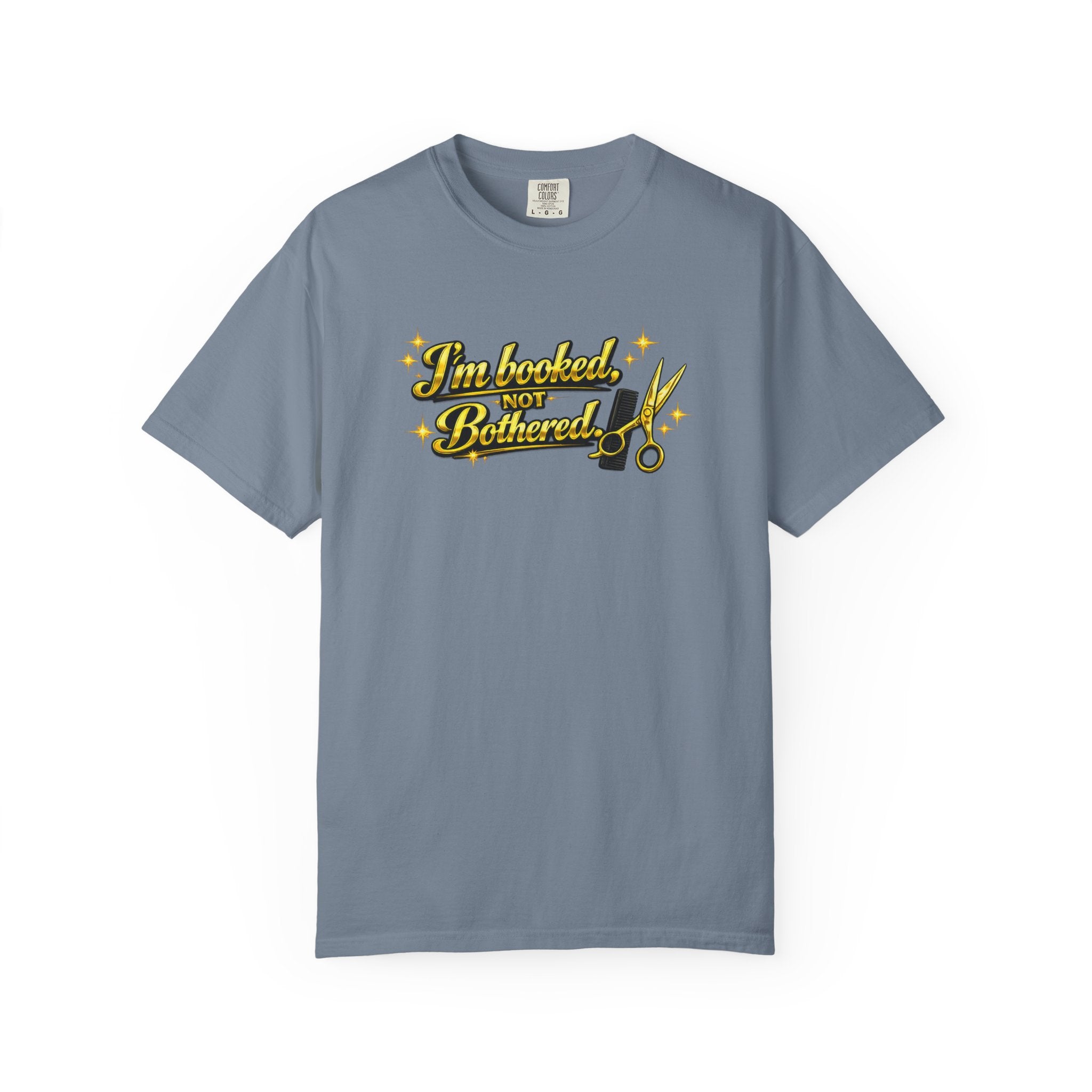I'm Booked Not Bittered Barber T‑Shirt — Vintage Barber Scissors Design