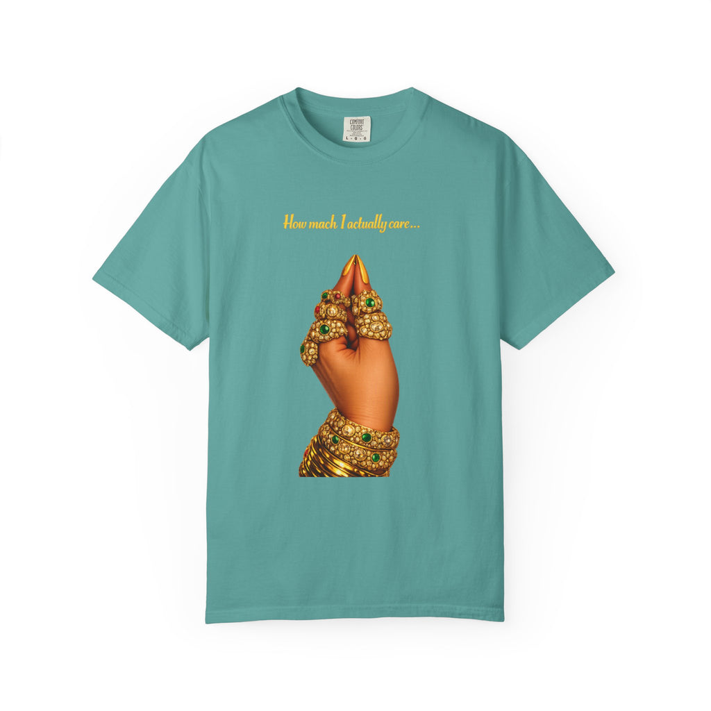 Hand Gesture T-Shirt — "How Much I Loveth You" Gold Jewels Graphic