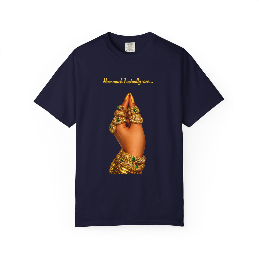 Hand Gesture T-Shirt — "How Much I Loveth You" Gold Jewels Graphic