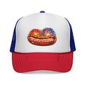 Trucker Cap — "I'm Here for the Weiners" Patriotic Hot Dog Hat with Fireworks