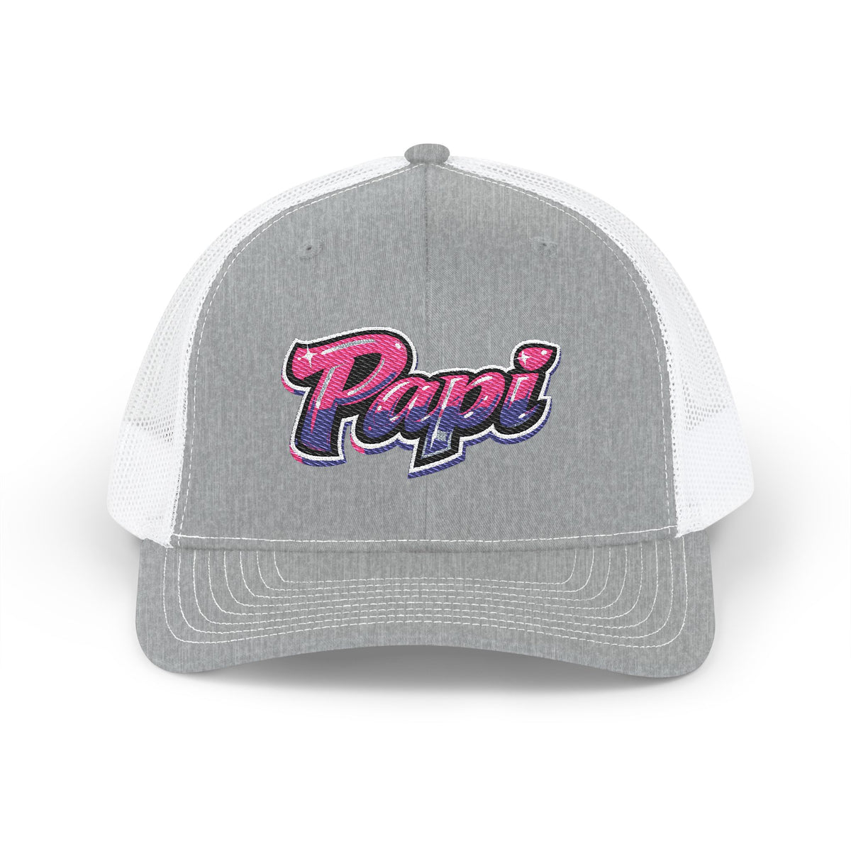 Papi Trucker Cap — Vintage Pink Script Snapback