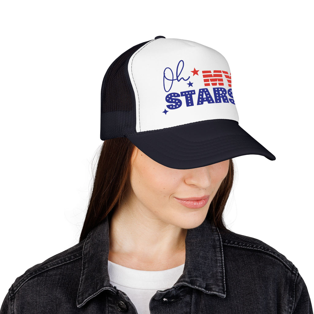 Oh My Stars Trucker Hat – Patriotic 4th of July Foam Cap