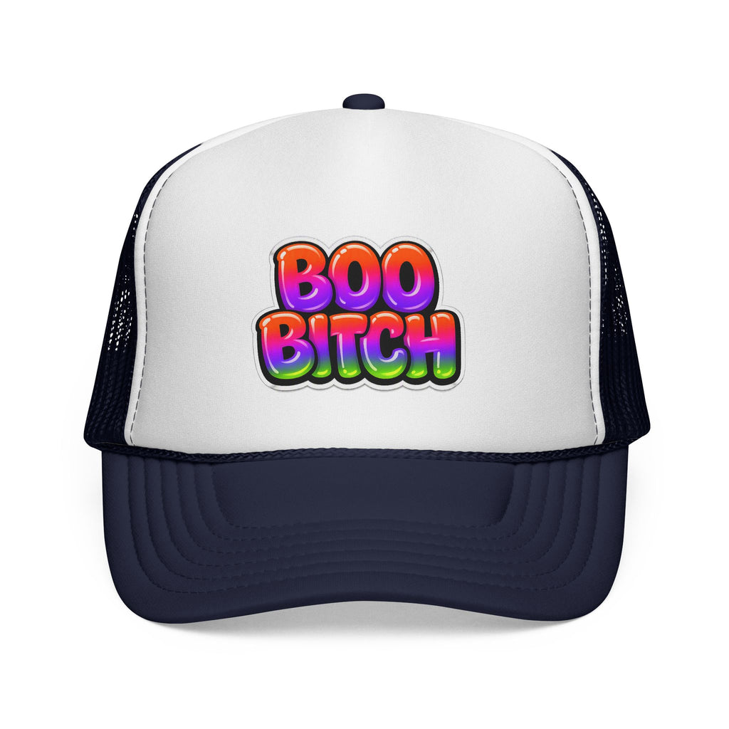 Boo Bitch Trucker Cap — Colorful Halloween Party Mesh Hat