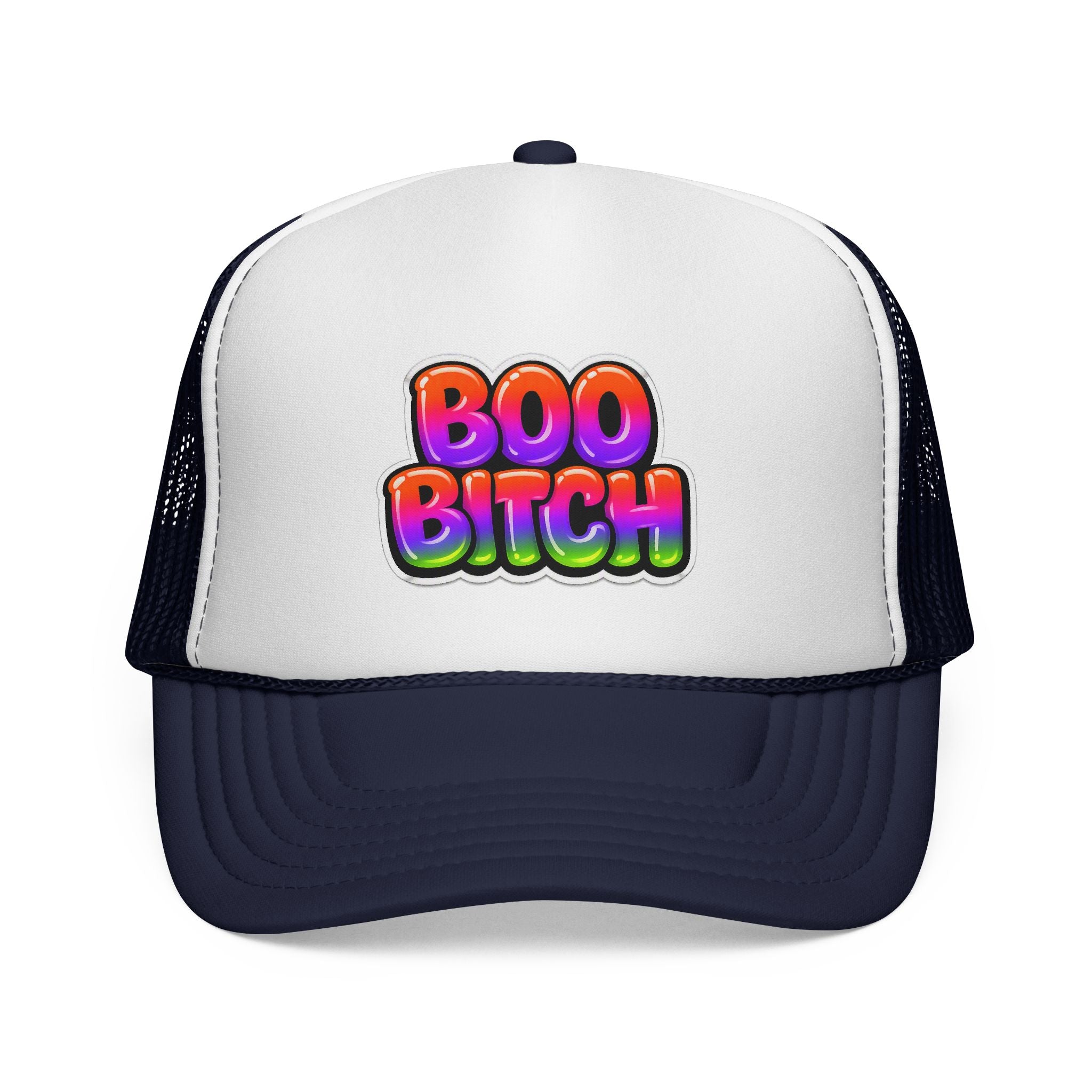 Boo Bitch Trucker Cap — Colorful Halloween Party Mesh Hat
