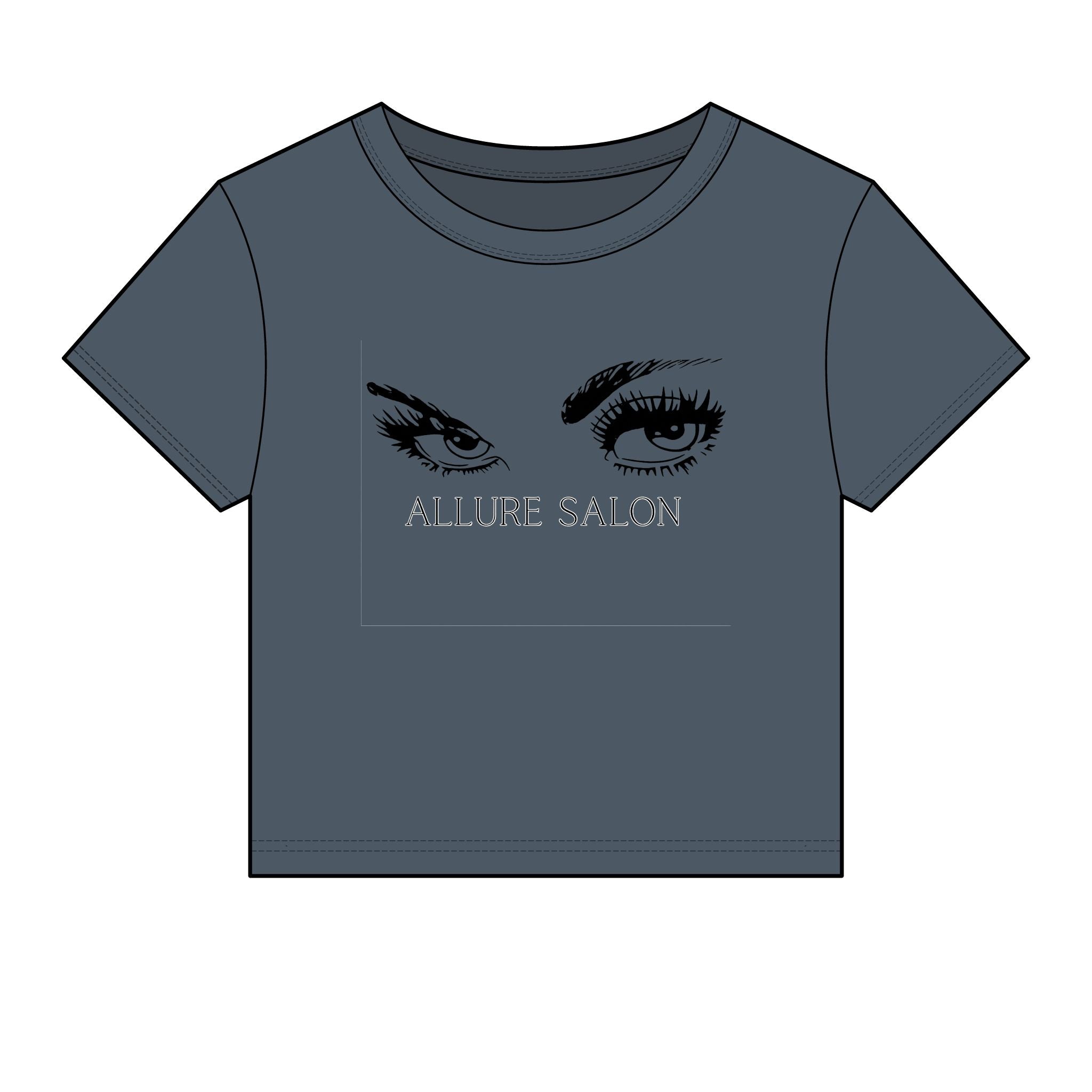 Allure Salon Women's Baby Tee — Eyelash & Brows Graphic Crop Tee