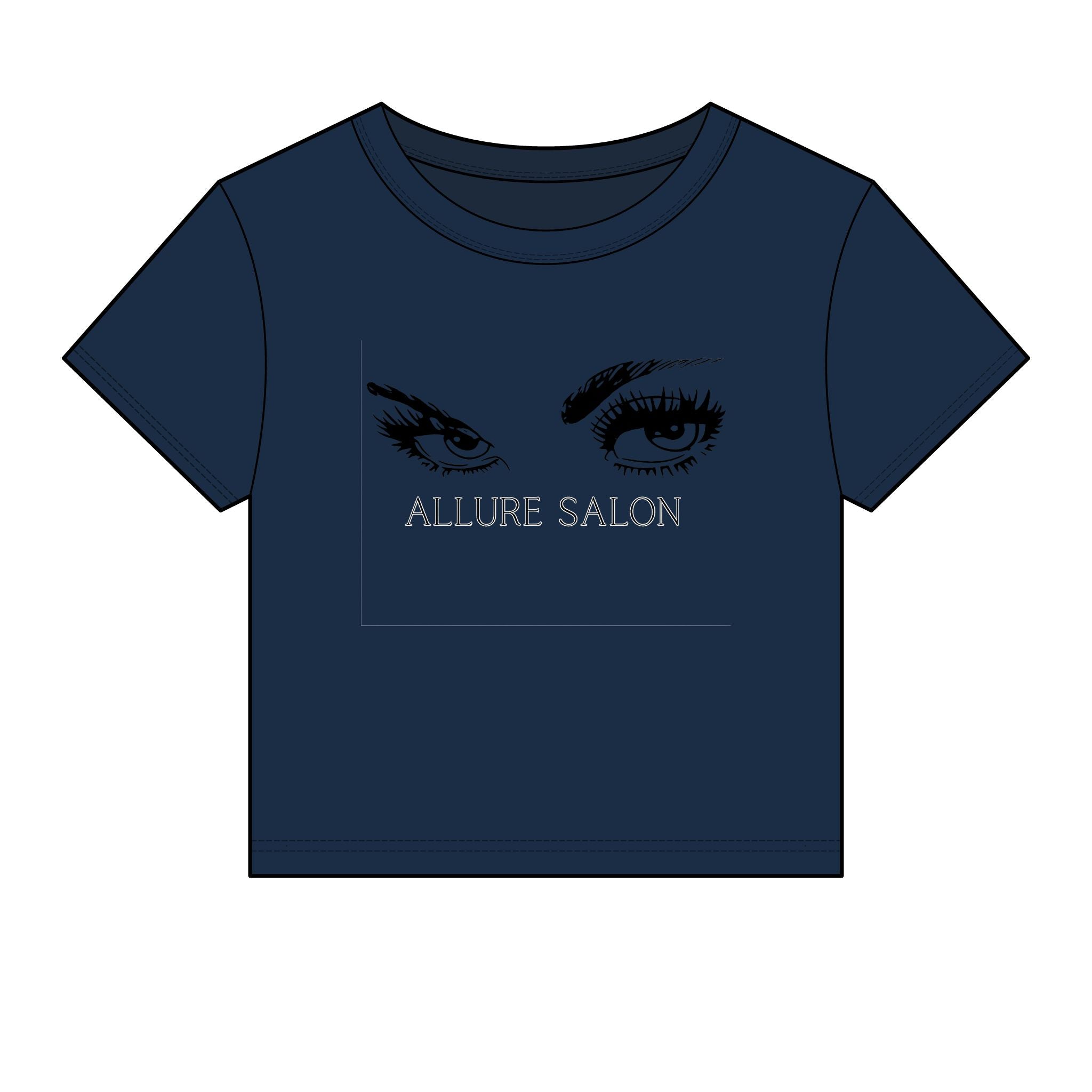 Allure Salon Women's Baby Tee — Eyelash & Brows Graphic Crop Tee