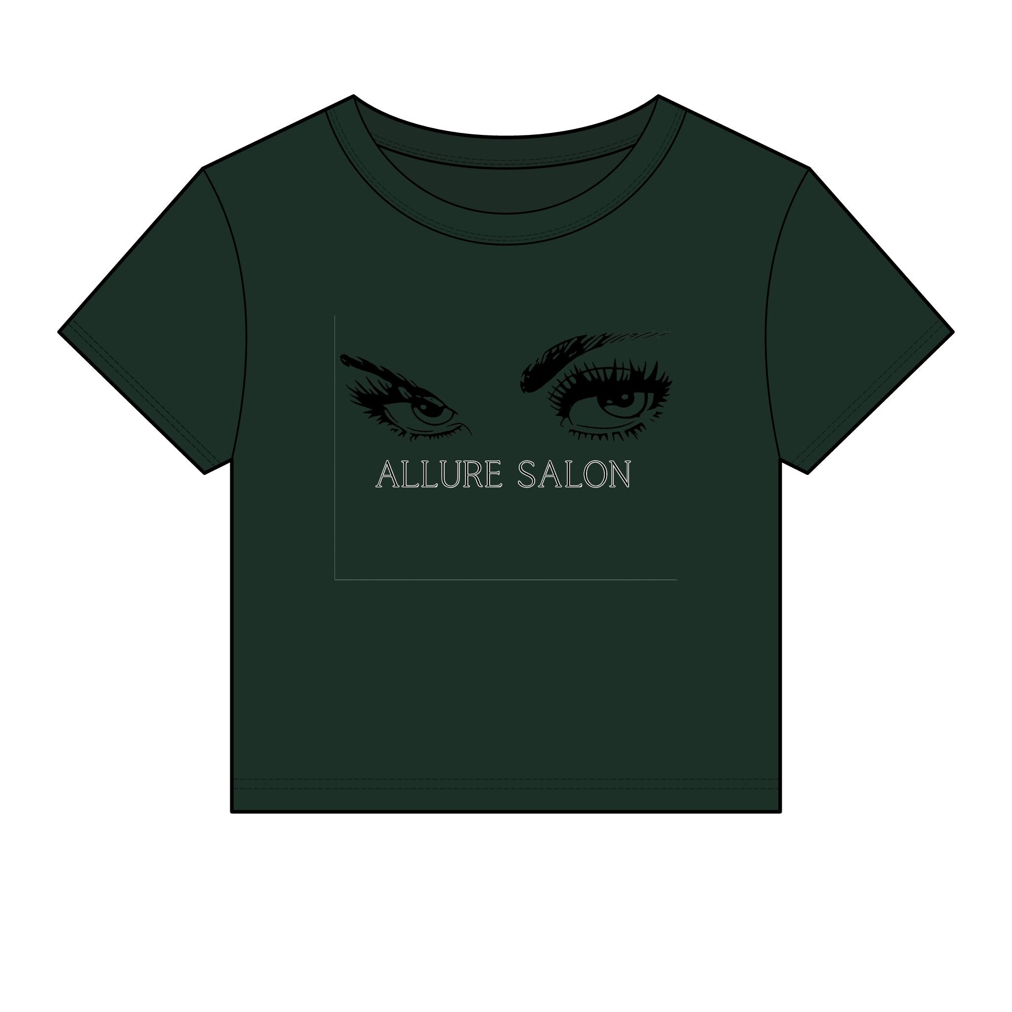 Allure Salon Women's Baby Tee — Eyelash & Brows Graphic Crop Tee