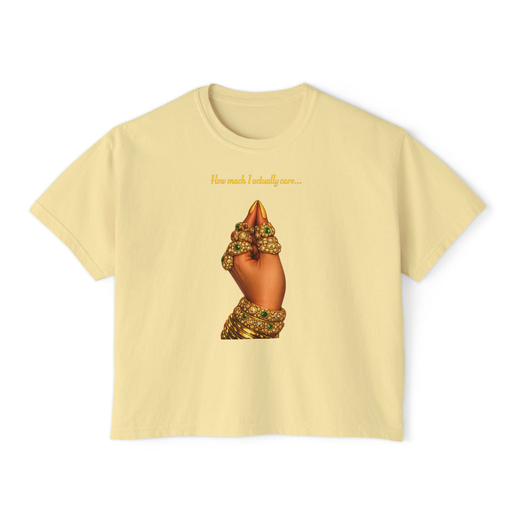 Women's Boxy Tee — 'How much I missed you' Praying Hands Graphic Tee