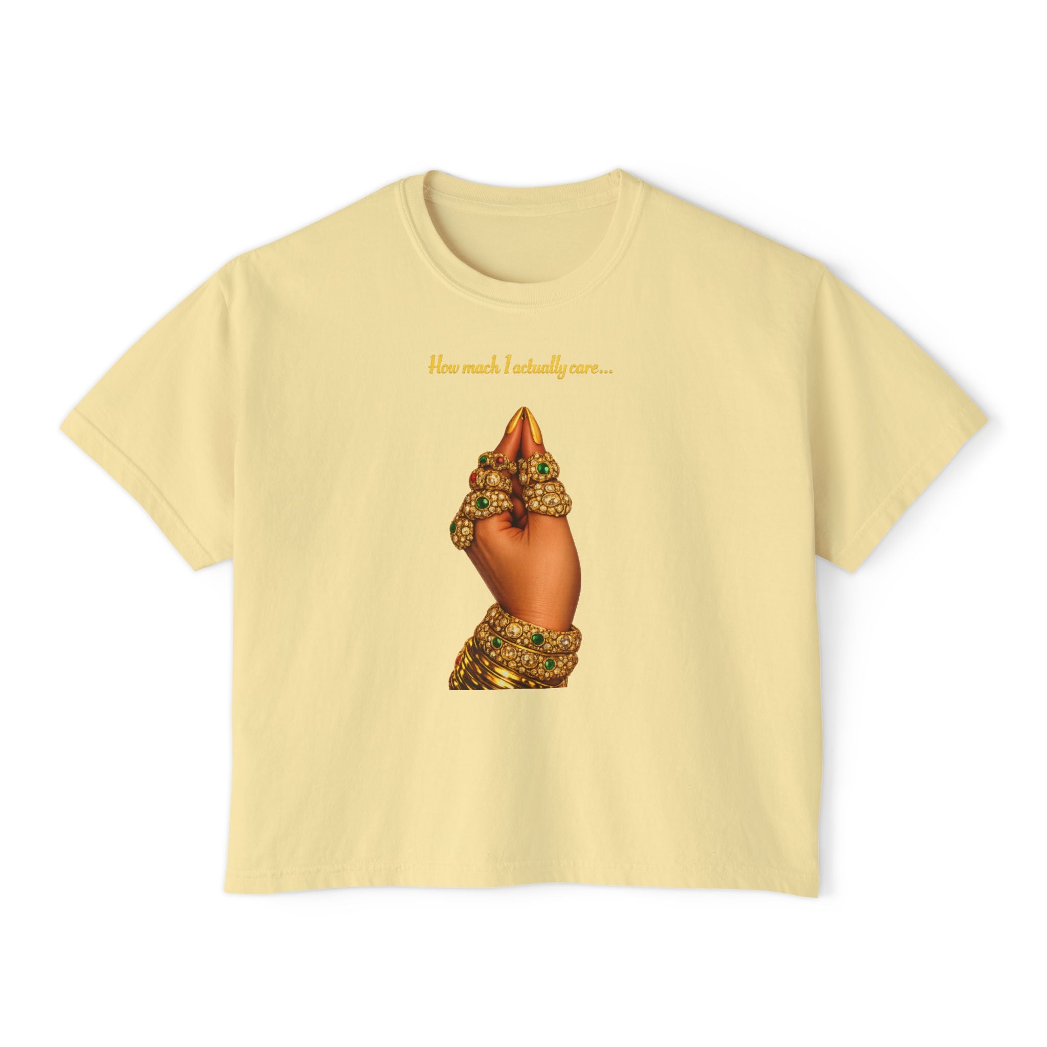 Women's Boxy Tee — 'How much I missed you' Praying Hands Graphic Tee