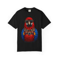 Parrot Portrait T-Shirt — Regal Red & Blue Parrot Graphic Tee