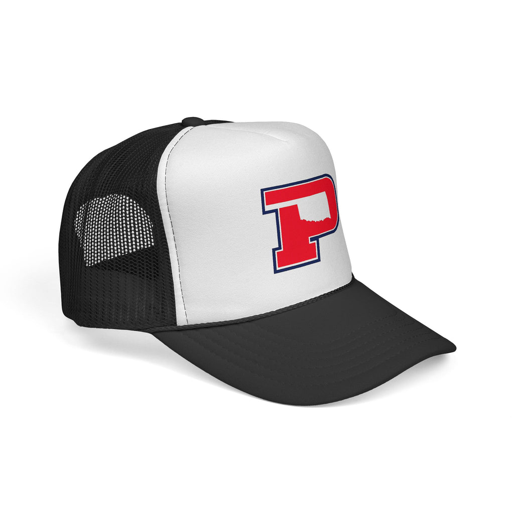 P Letter Trucker Hat - Vintage Red & Navy Patch Cap