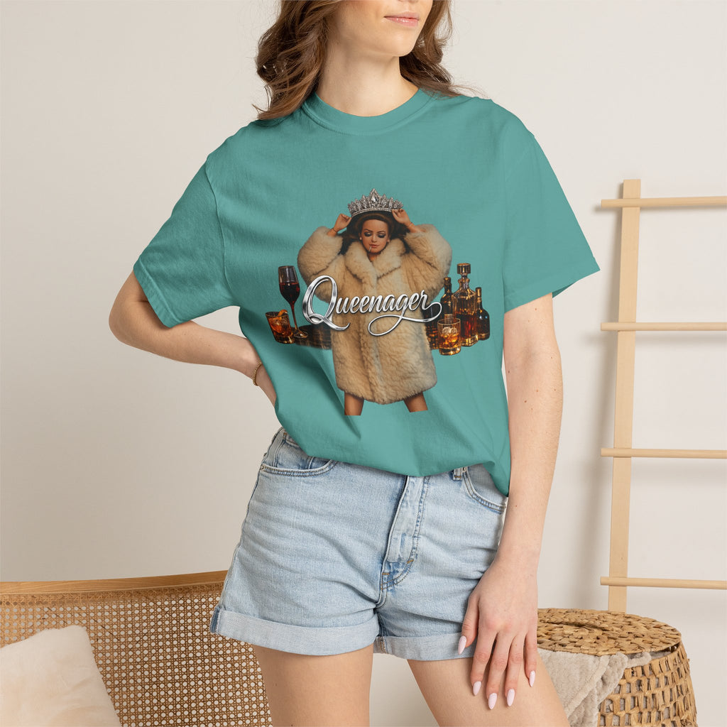 Queenmom Graphic T-Shirt — "Queenie" Crowned Fur Design