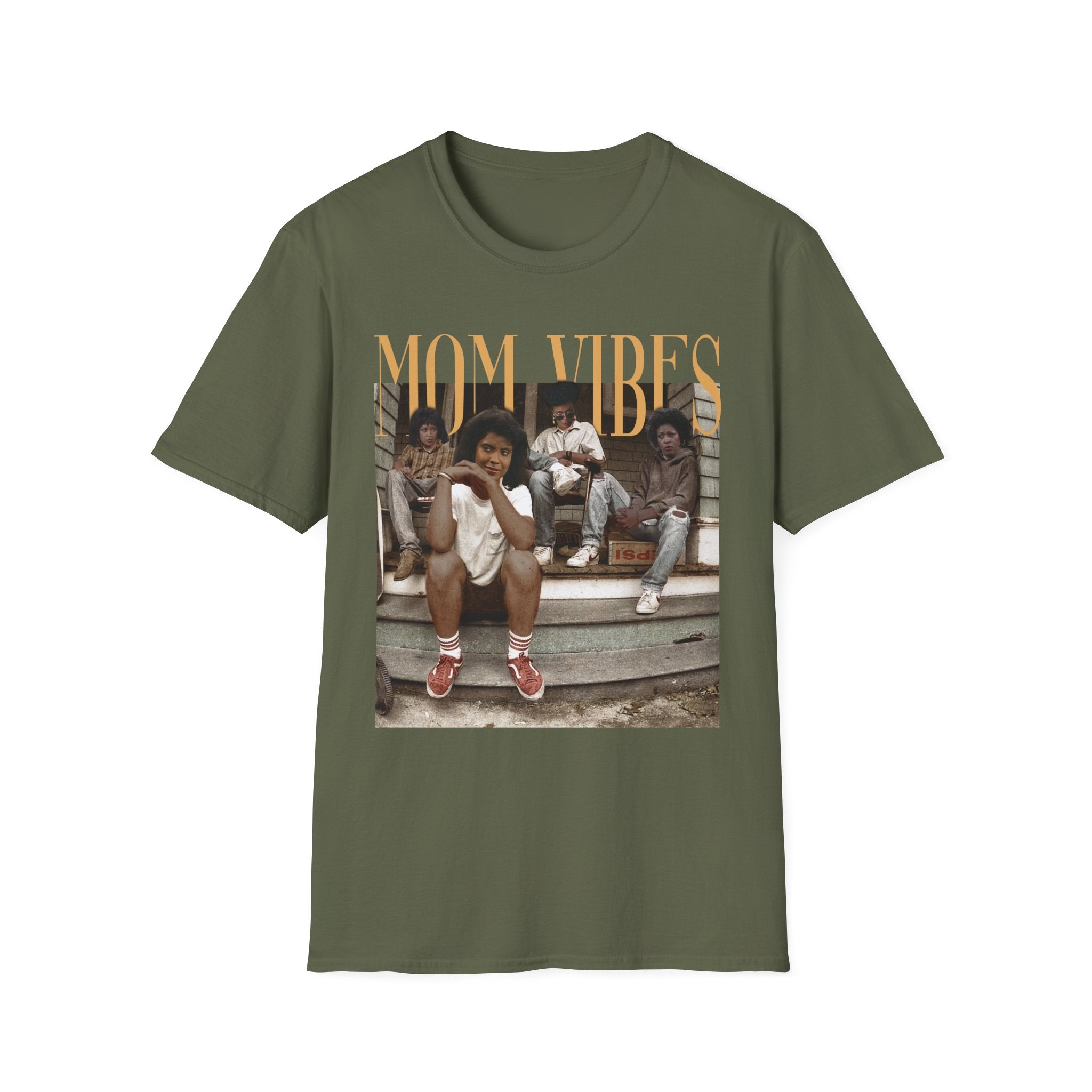 T-Shirt — "Mom Vibes" Retro Family Photo Graphic Tee
