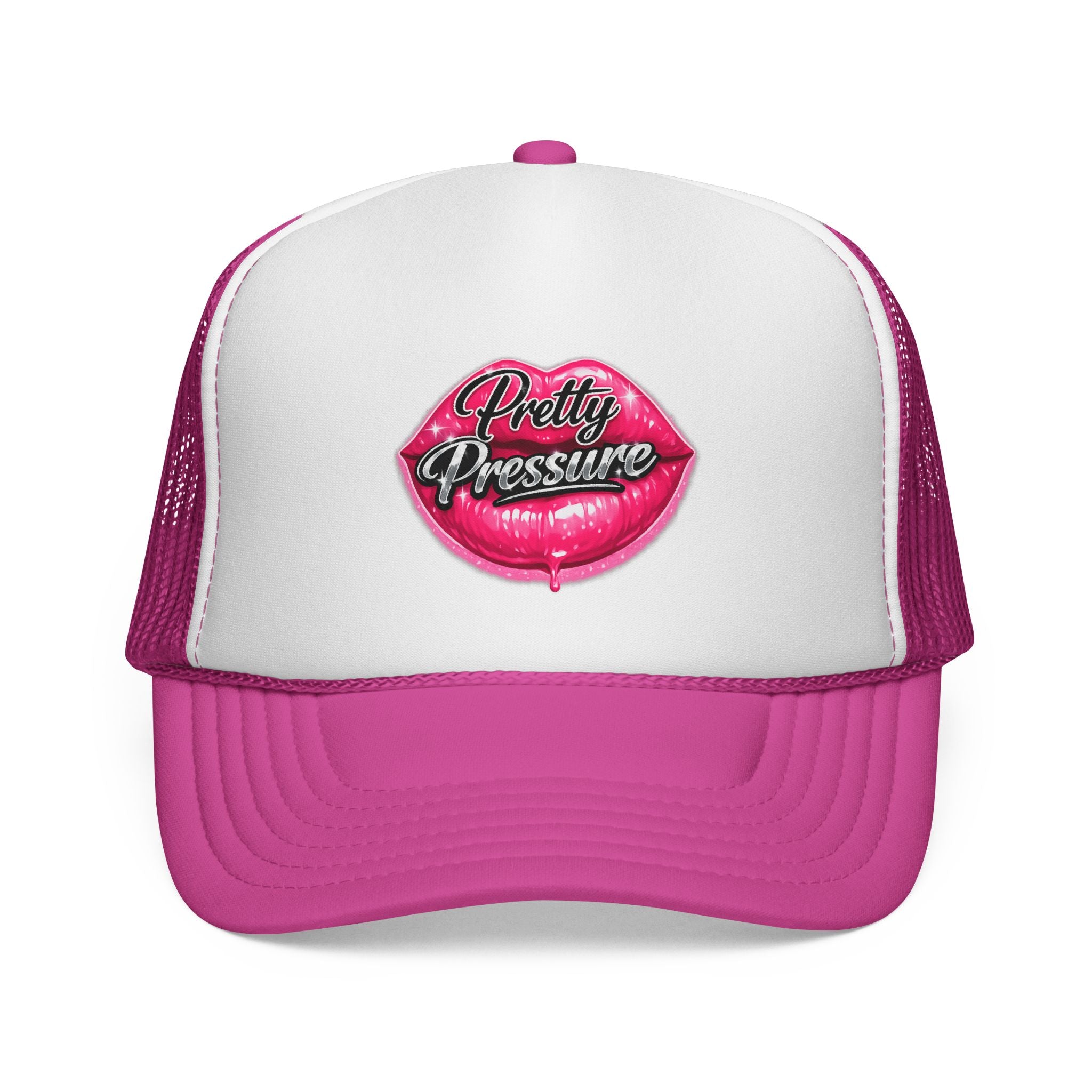 Trucker Cap - "Pretty Pressure" Pink Lip Graphic Hat