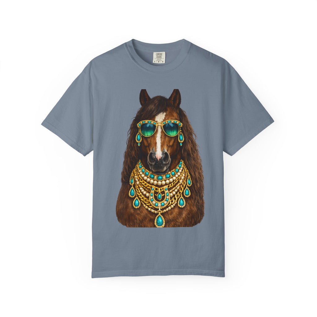 Boho Horse Graphic T-Shirt with Turquoise Jewelry Design