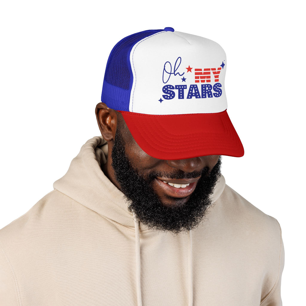 Oh My Stars Trucker Hat – Patriotic 4th of July Foam Cap