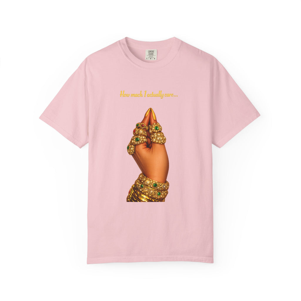 Hand Gesture T-Shirt — "How Much I Loveth You" Gold Jewels Graphic