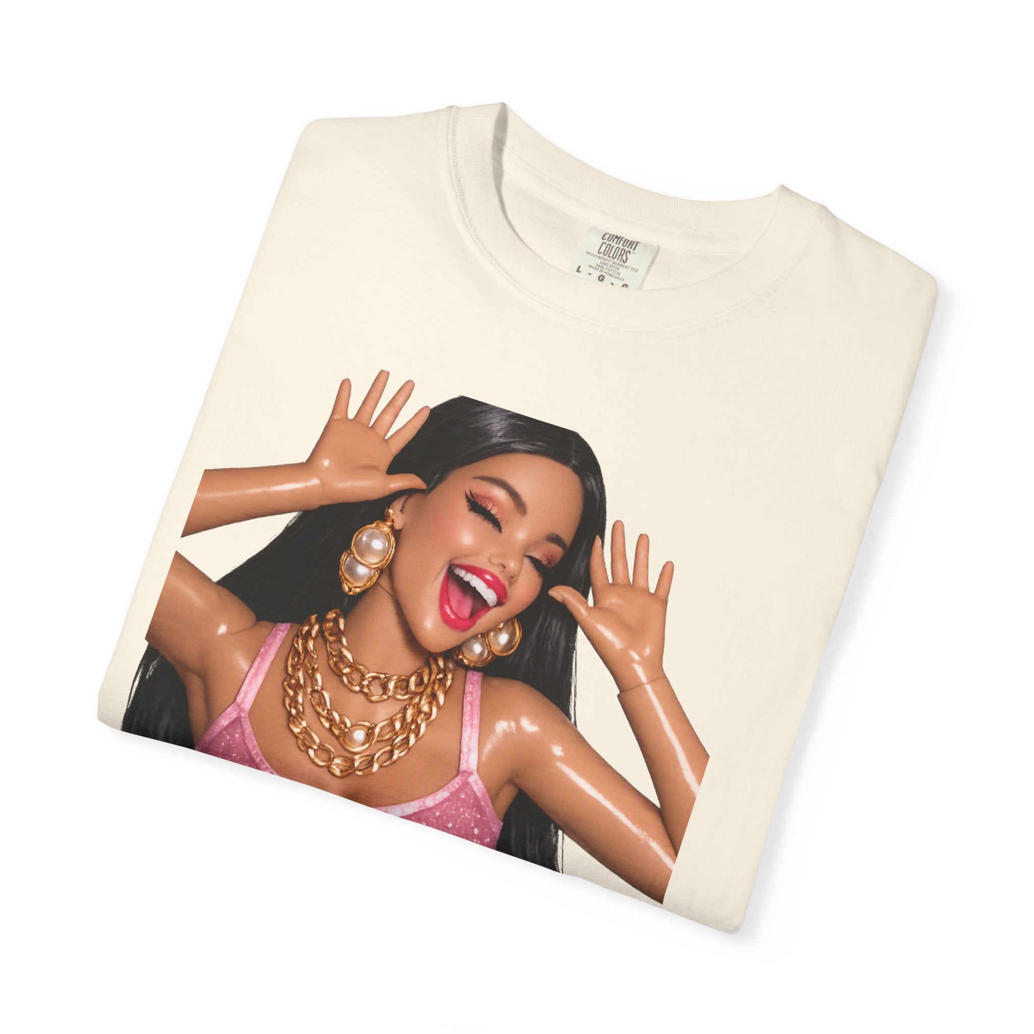 Graphic Tee — 'AH HA' Diva Illustration Crop Top Design