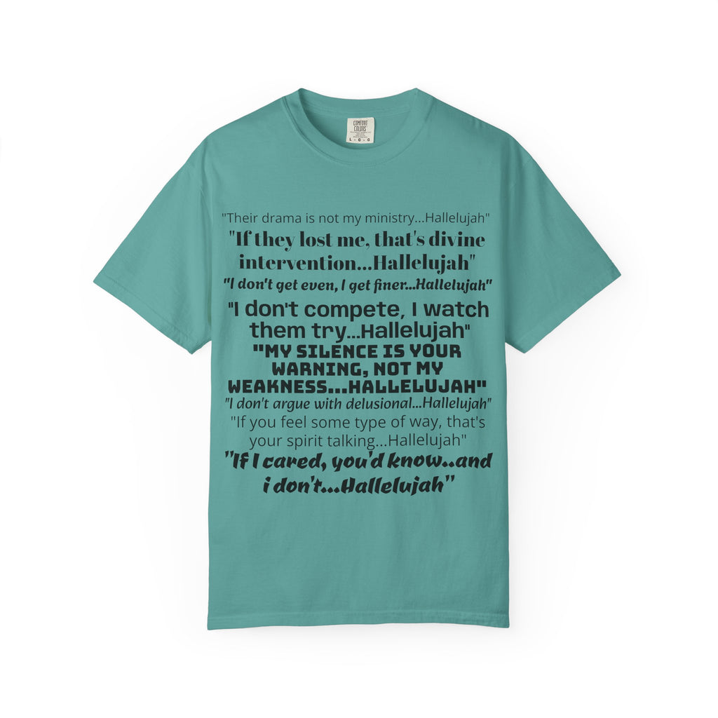 Petty Quote T-Shirt — "Hallelujah" Typography Tee with Back Logo