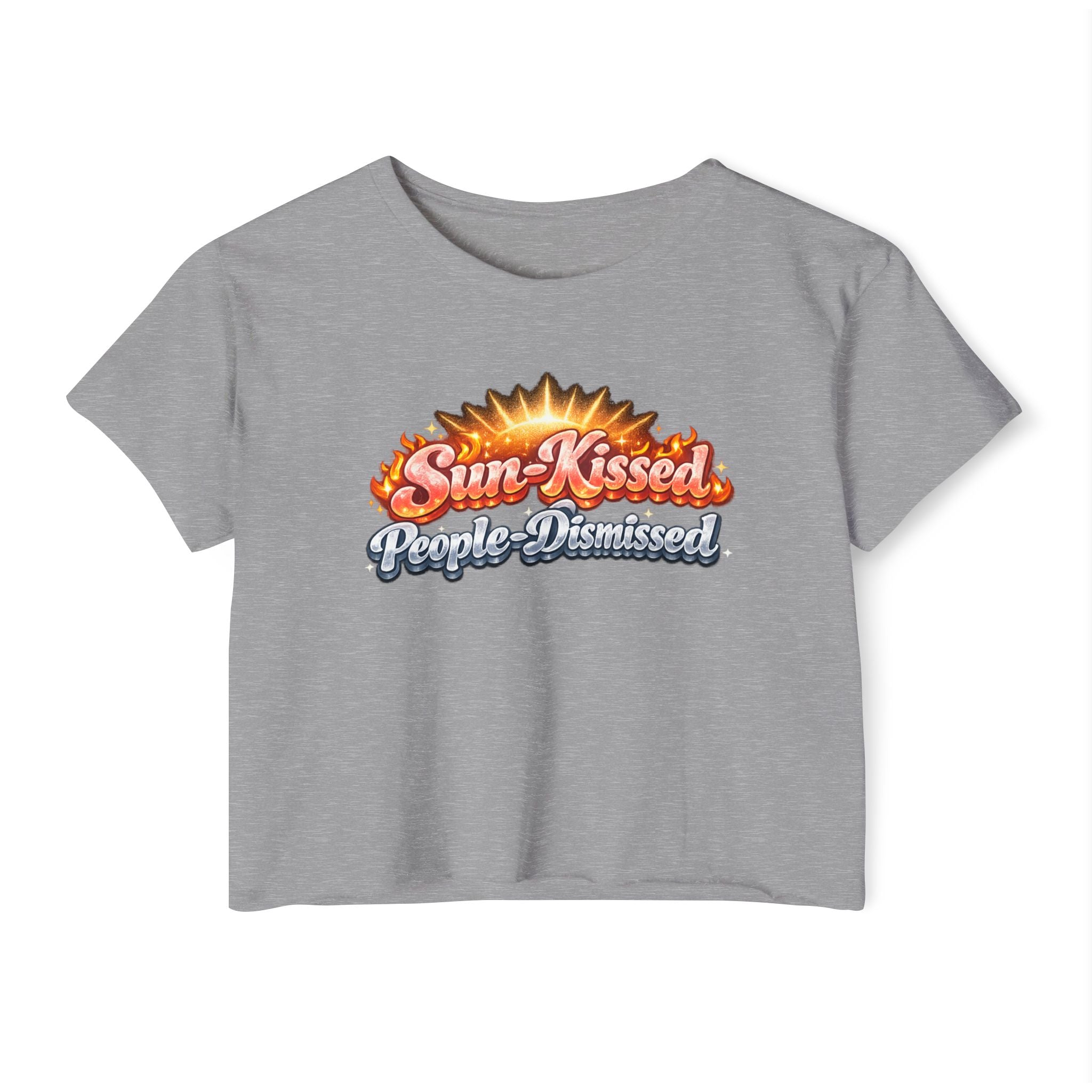 Sun-Kissed Crop Top — "Sun-Kissed, People-Dismissed" Festival Tee
