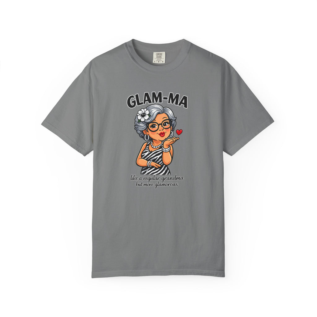 Glam-Ma T-Shirt — Cute Grandma Graphic Tee (“Glam-Ma: like a regular grandma but more glamorous”)