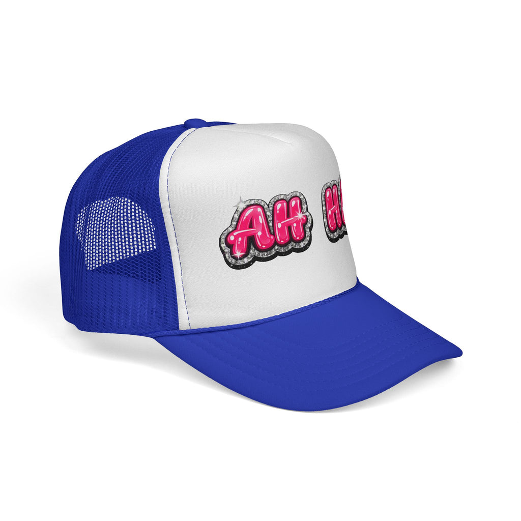 AH HA Pink Bubble Trucker Cap