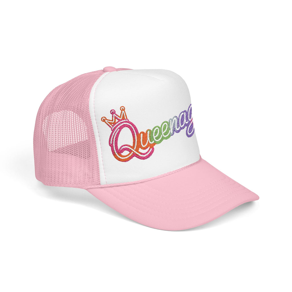 Queentager Trucker Hat — Glitter 'Queenager' Foam Mesh Cap