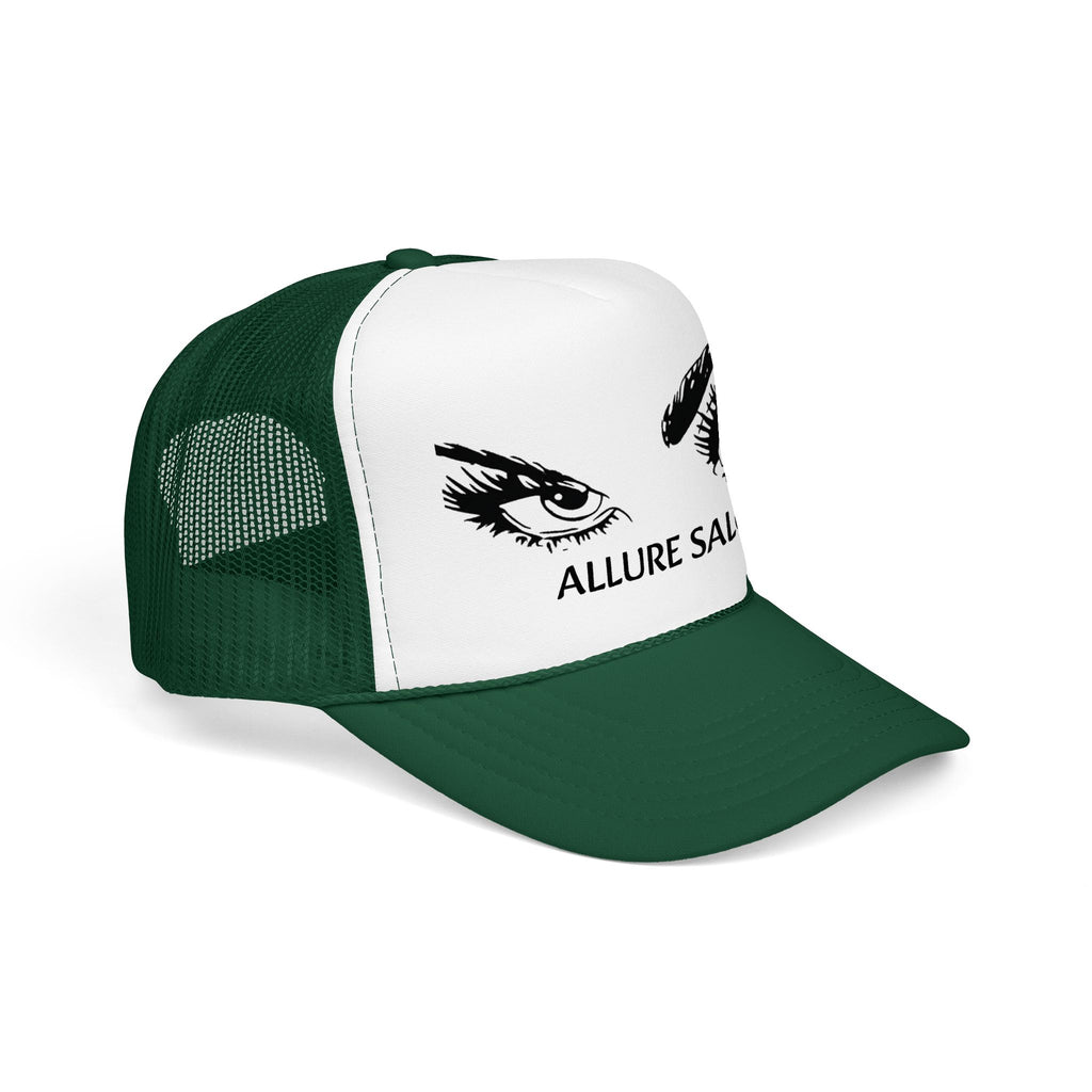 Allure Salon Trucker Hat — Embroidered Eye Logo Foam Cap