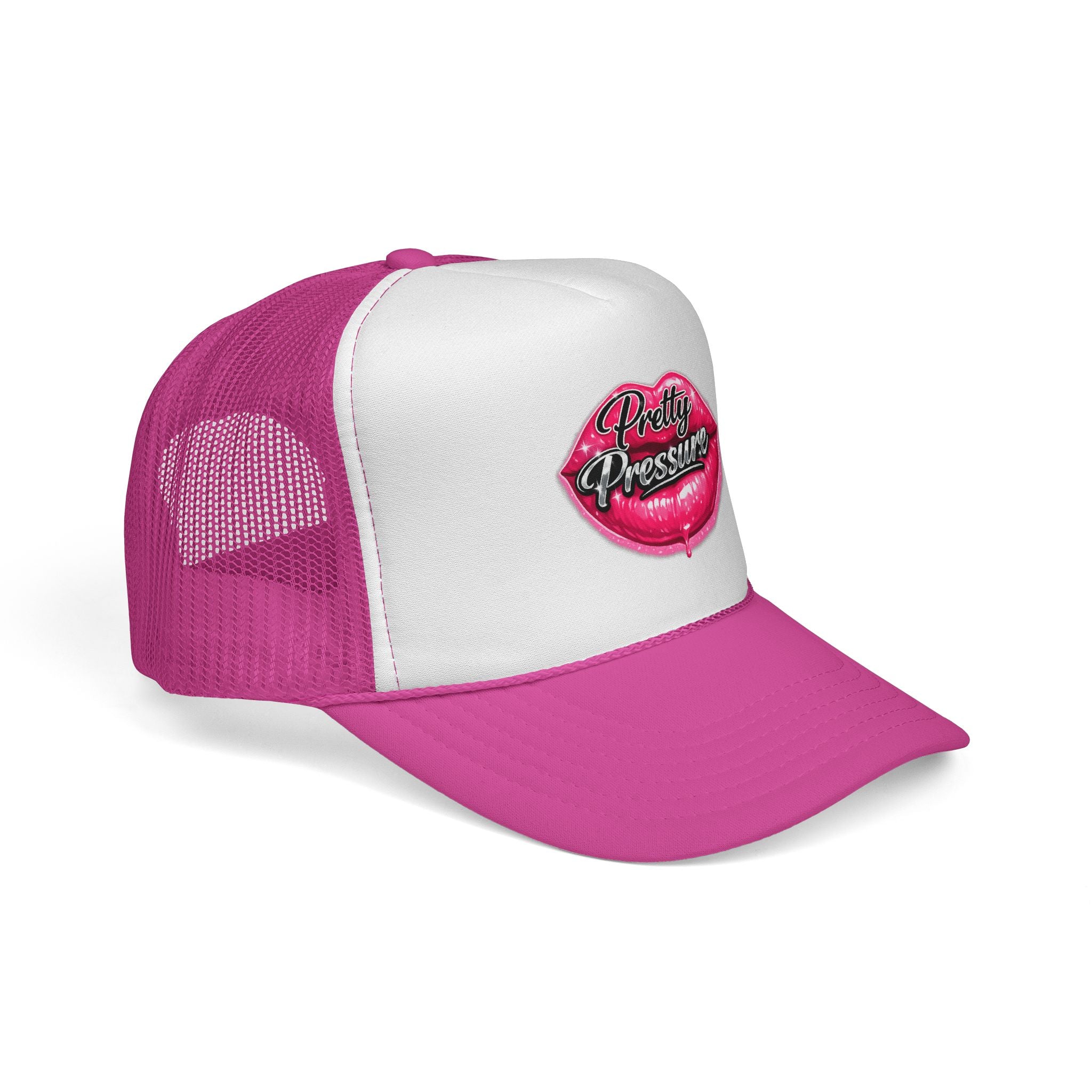 Trucker Cap - "Pretty Pressure" Pink Lip Graphic Hat
