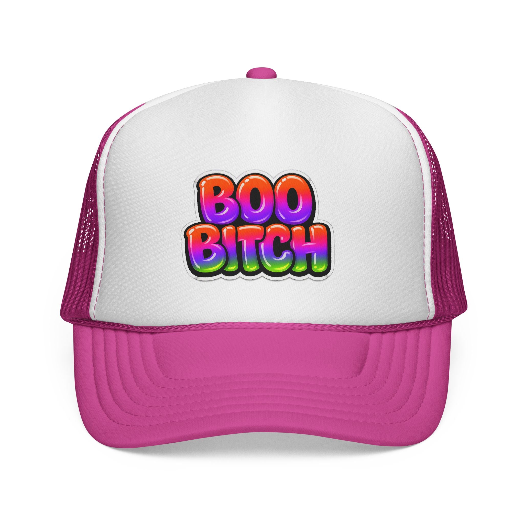 Boo Bitch Trucker Cap — Colorful Halloween Party Mesh Hat