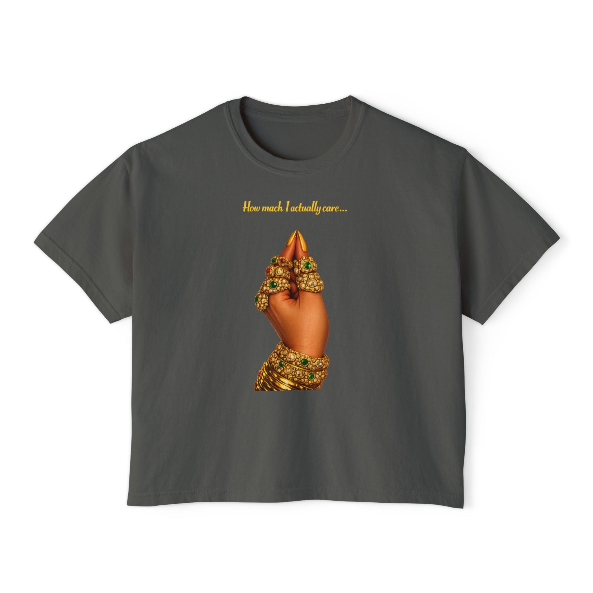 Women's Boxy Tee — 'How much I missed you' Praying Hands Graphic Tee