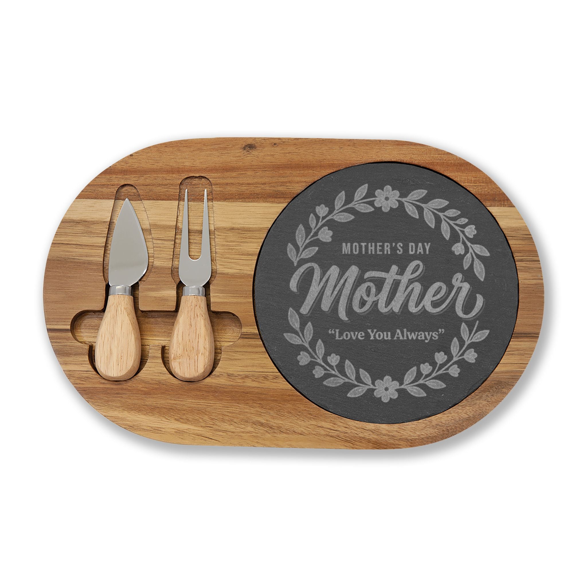 Engraved Mother’s Day Charcuterie Board — ‘Mother, Love You Always’ Cheese Serving Set