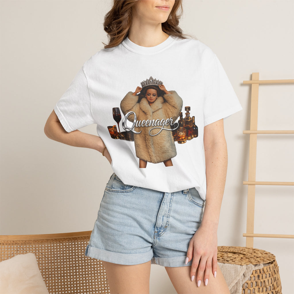 Queenmom Graphic T-Shirt — "Queenie" Crowned Fur Design