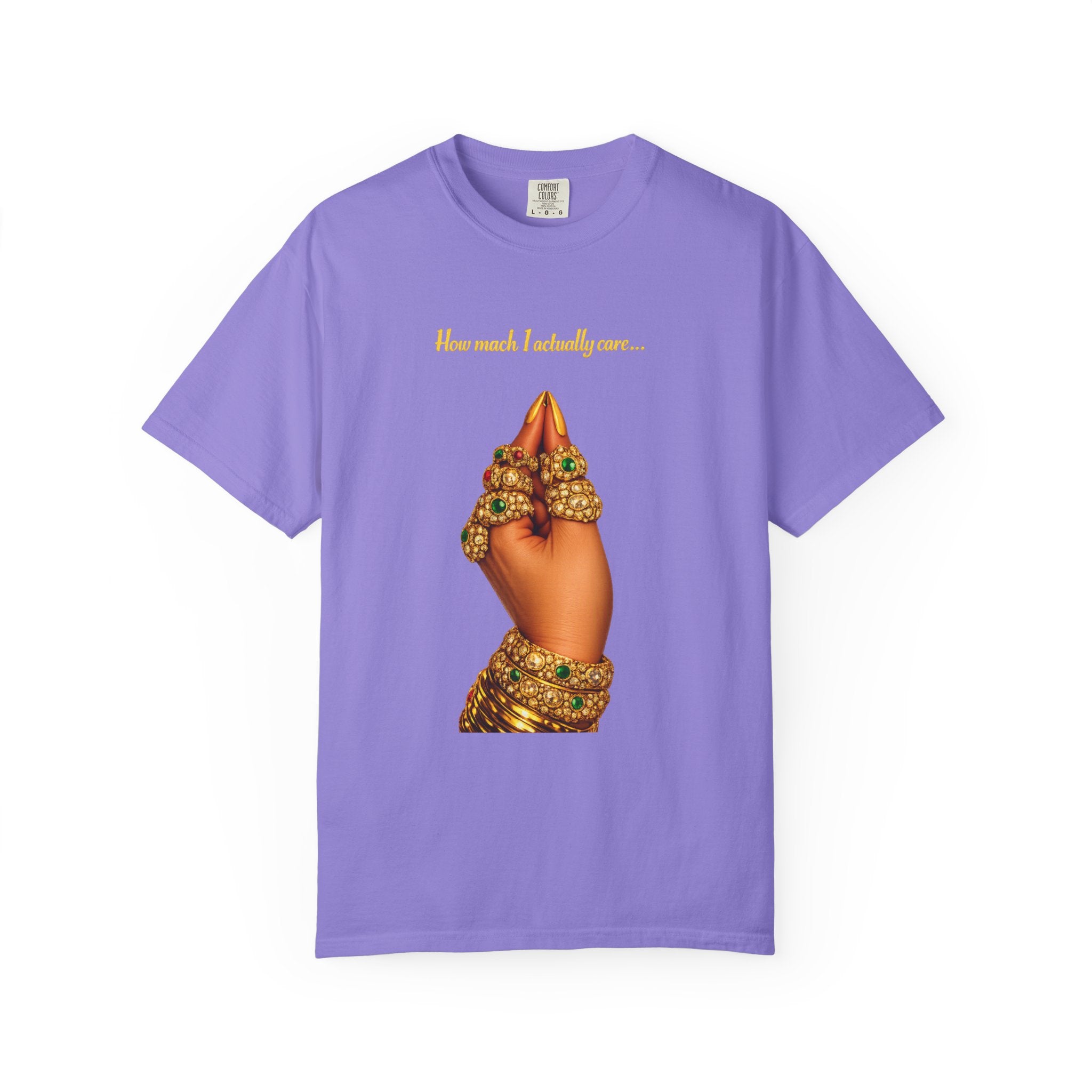 Hand Gesture T-Shirt — "How Much I Loveth You" Gold Jewels Graphic