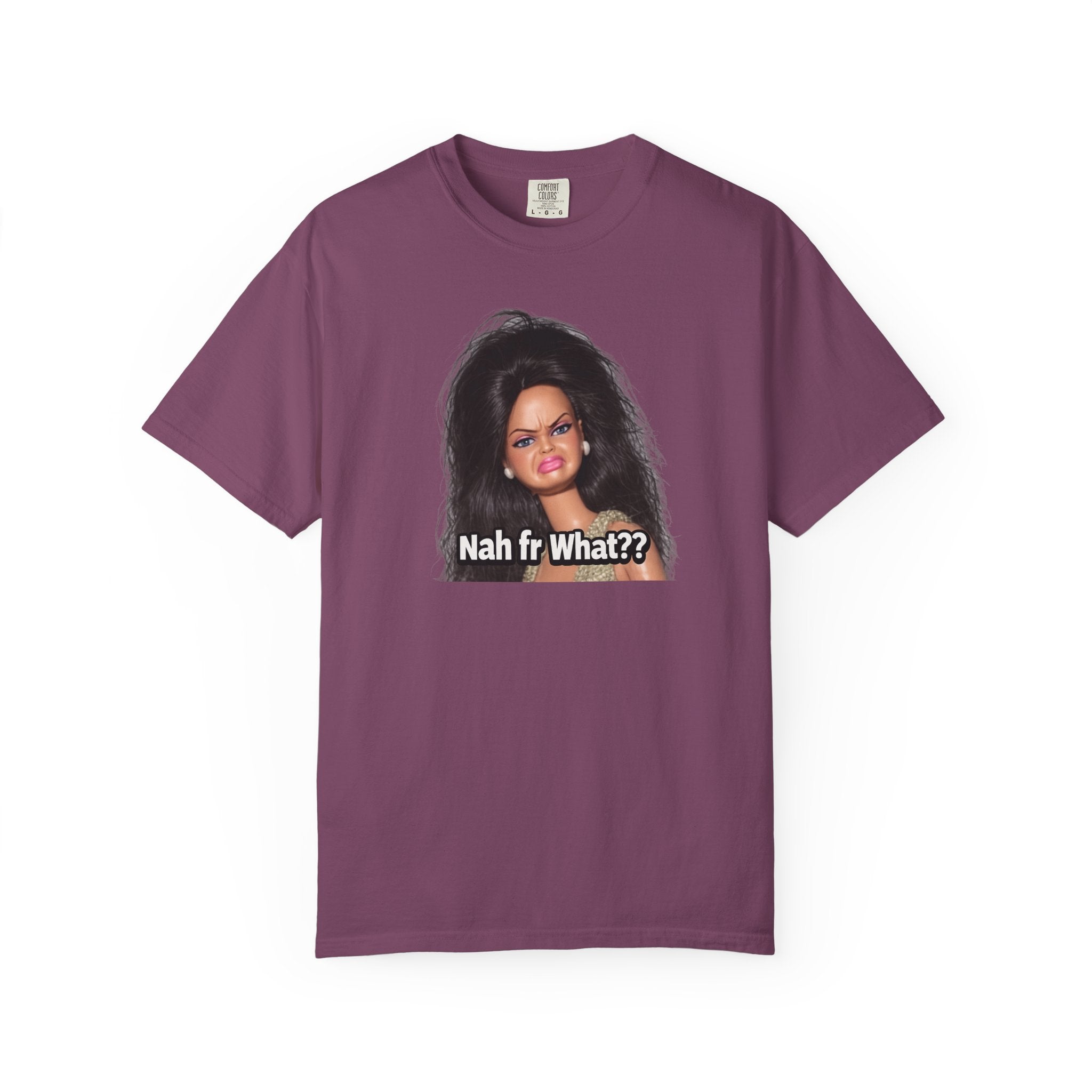Graphic T-Shirt — "Nah fr What??" Sassy Doll Face Tee