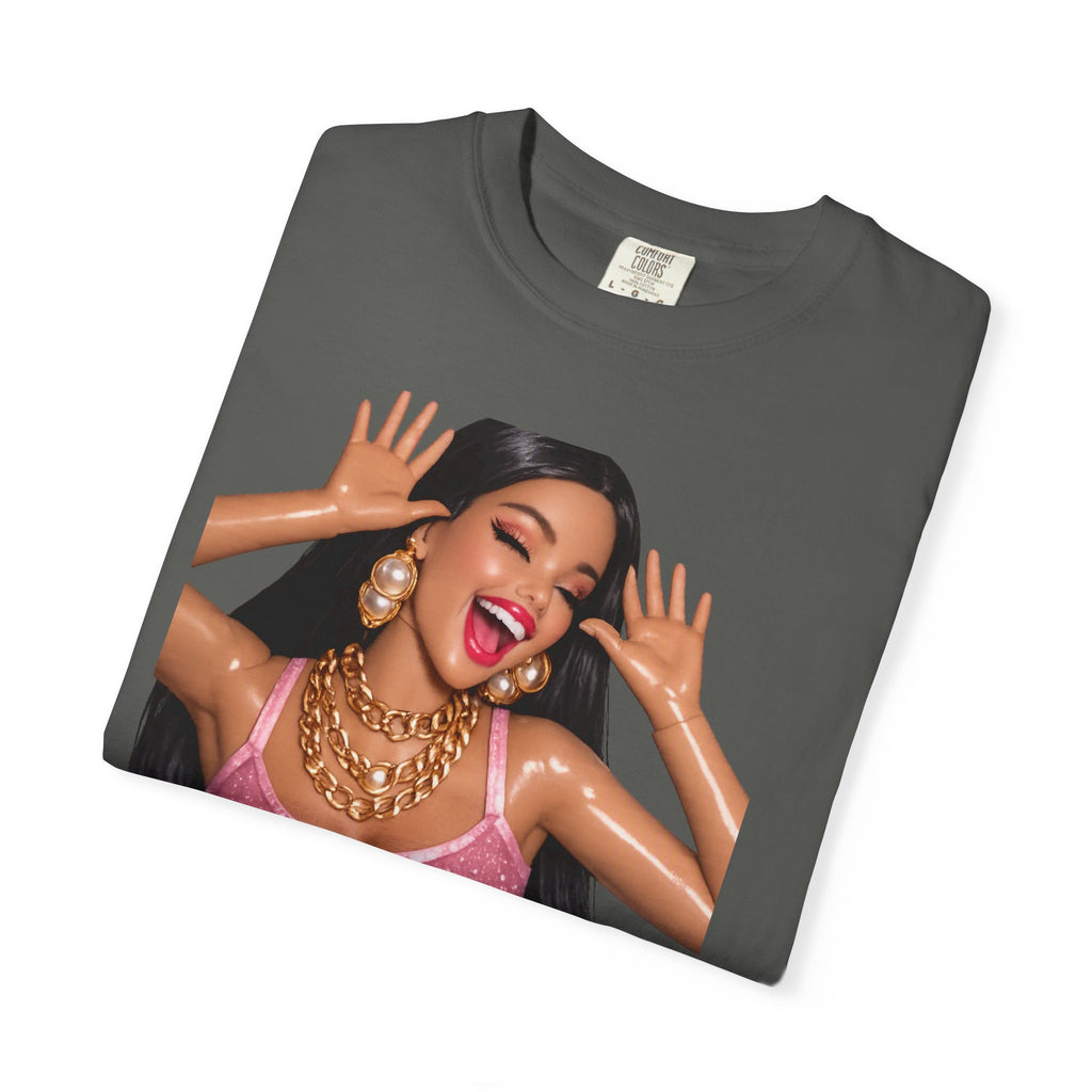 Graphic Tee — 'AH HA' Diva Illustration Crop Top Design