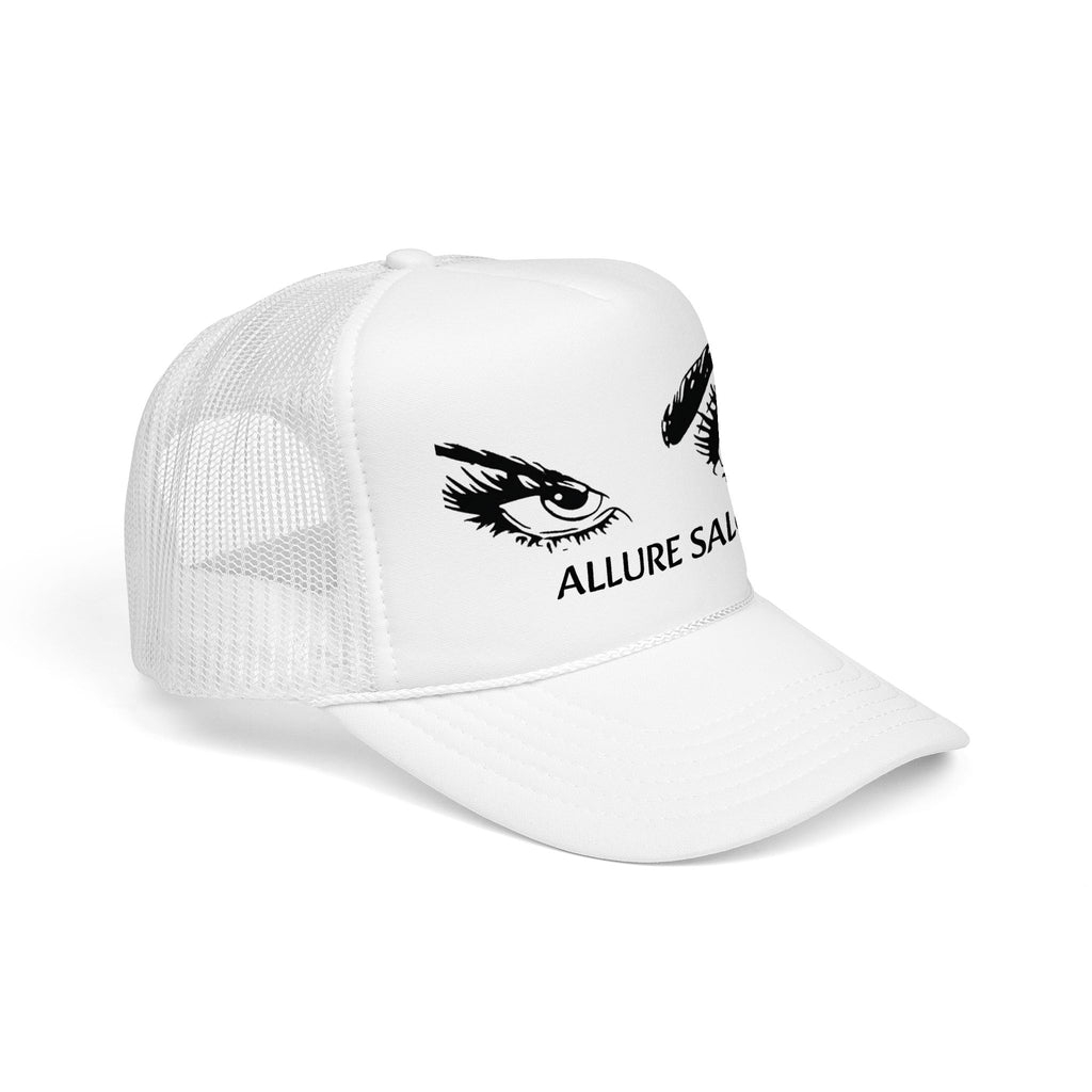 Allure Salon Trucker Hat — Embroidered Eye Logo Foam Cap