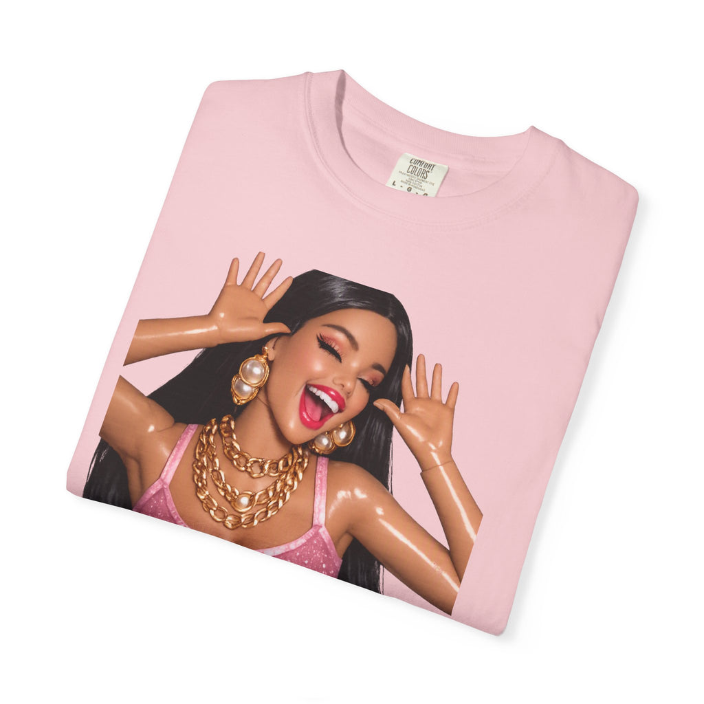 Graphic Tee — 'AH HA' Diva Illustration Crop Top Design