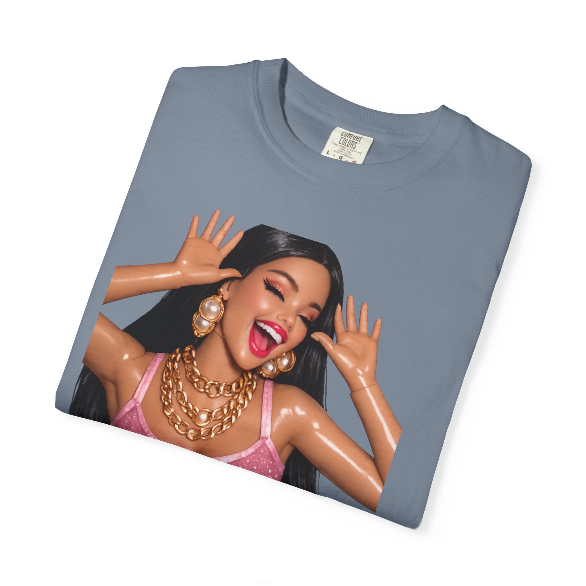 Graphic Tee — 'AH HA' Diva Illustration Crop Top Design