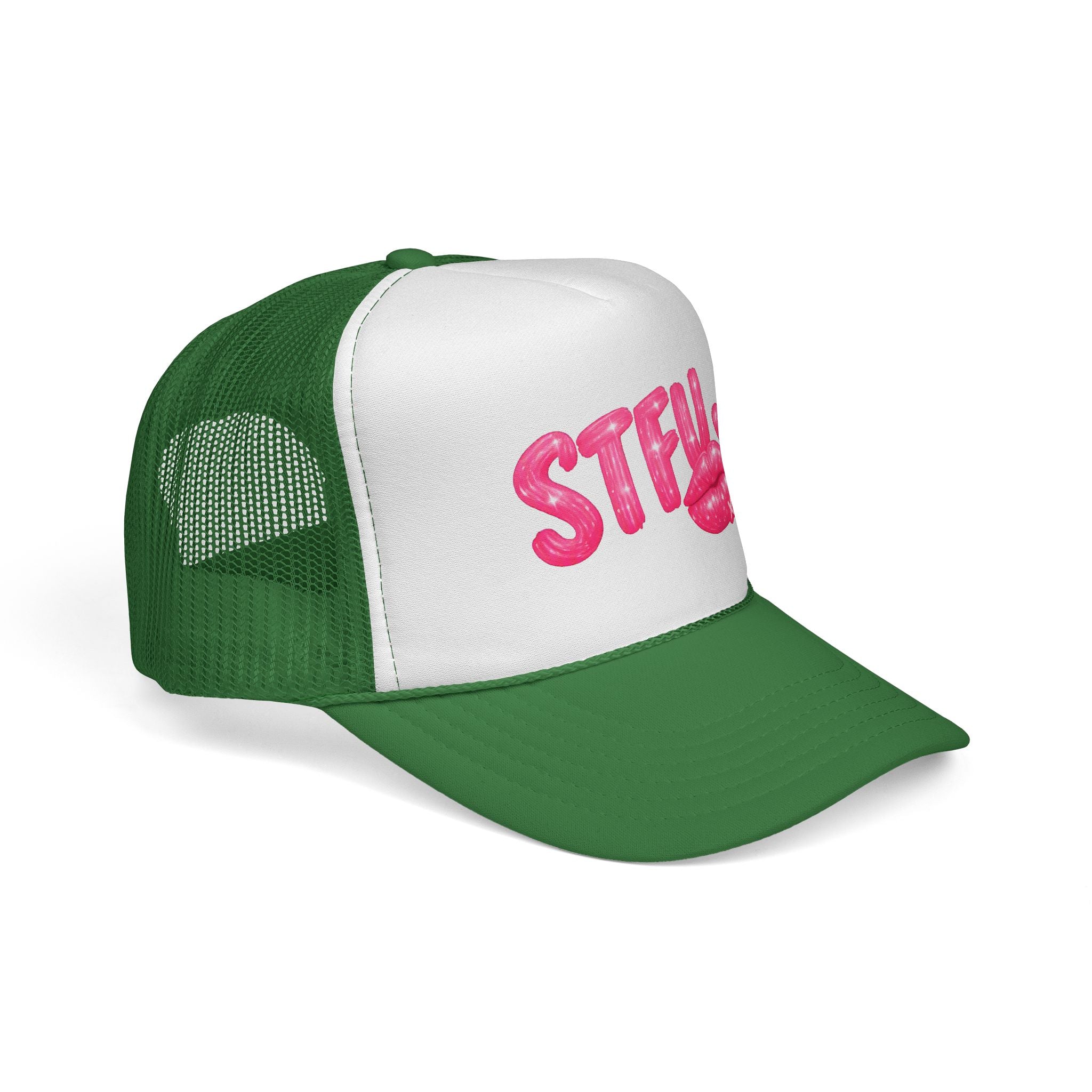 STFU Kiss Trucker Cap - Pink Lip Graphic Mesh Hat