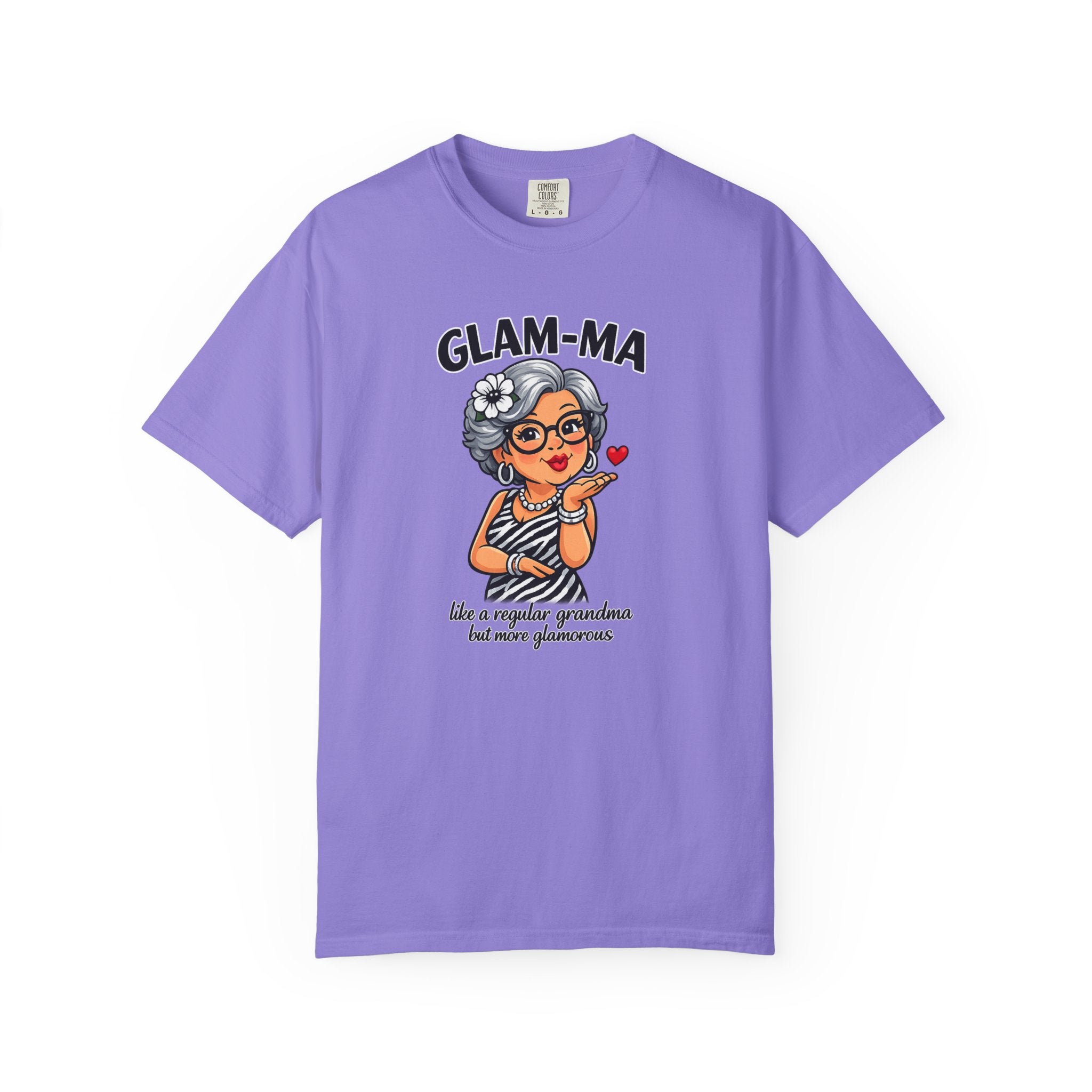 Glam-Ma T-Shirt — Cute Grandma Graphic Tee (“Glam-Ma: like a regular grandma but more glamorous”)