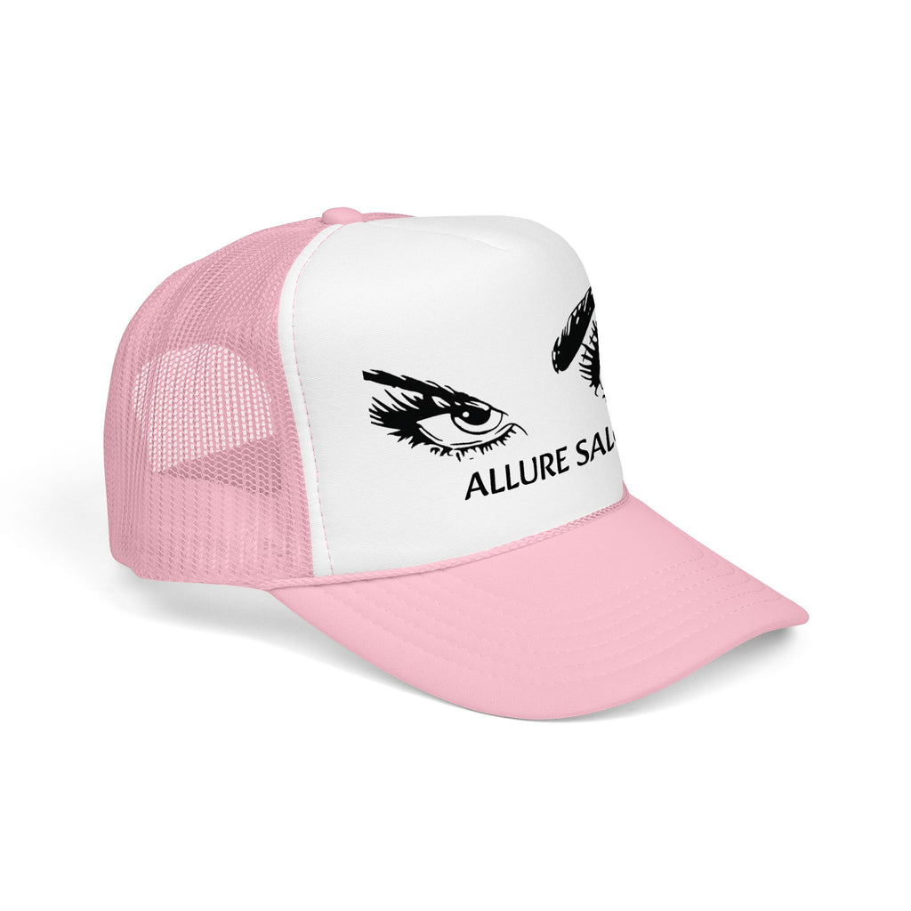 Allure Salon Trucker Hat — Embroidered Eye Logo Foam Cap