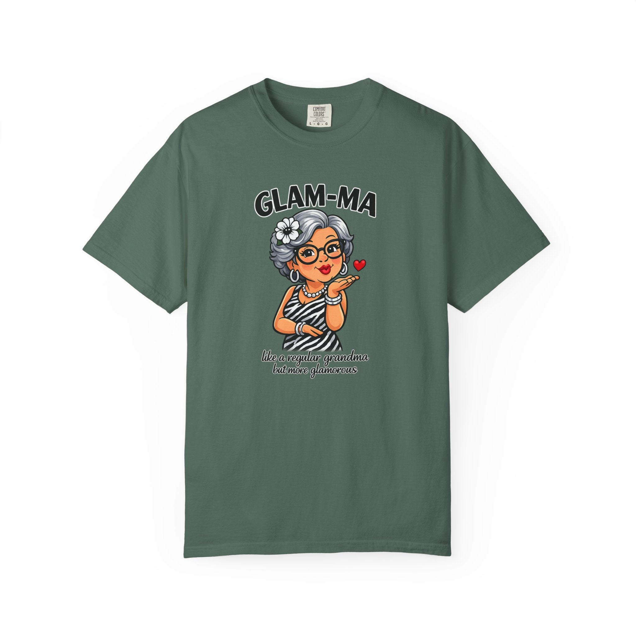Glam-Ma T-Shirt — Cute Grandma Graphic Tee (“Glam-Ma: like a regular grandma but more glamorous”)