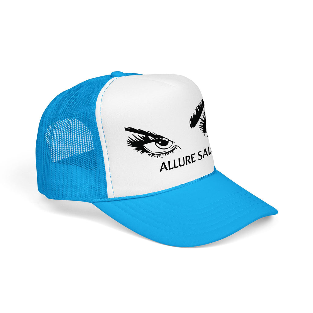 Allure Salon Trucker Hat — Embroidered Eye Logo Foam Cap