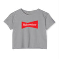 Crop Top — "Babeweiser" Red Logo Festival Tee for Women